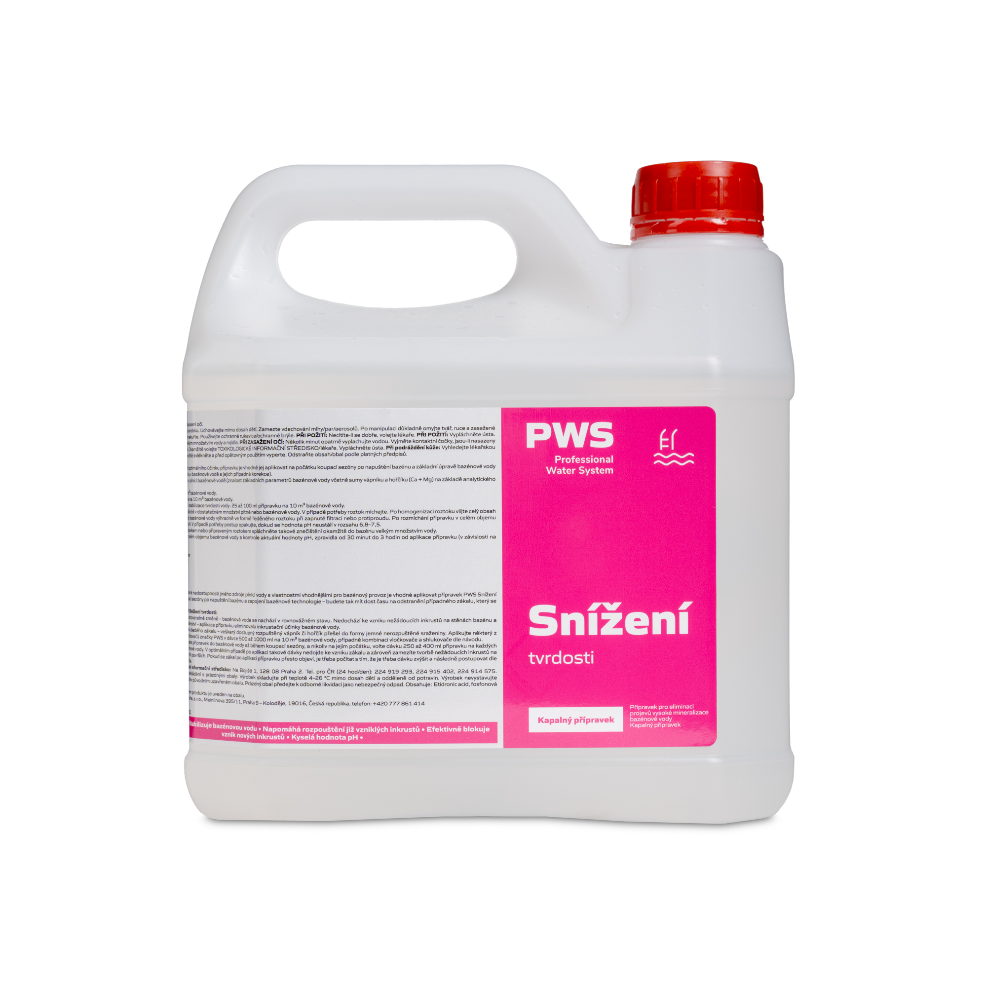 PWS - Professional Water System Snížení tvrdosti bazénové vody 3l