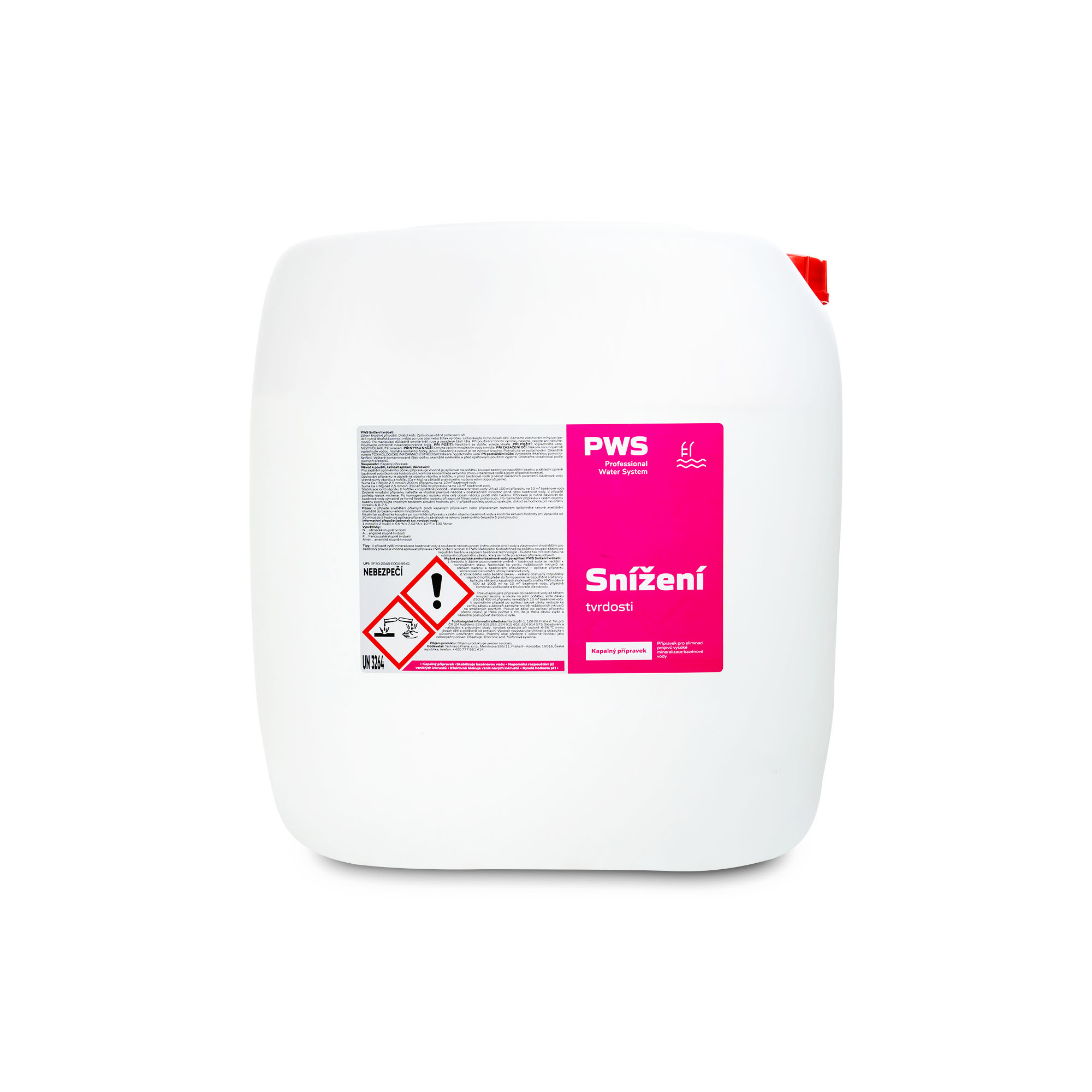 PWS - Professional Water System Snížení tvrdosti bazénové vody 35 kg cca 30 l ADR