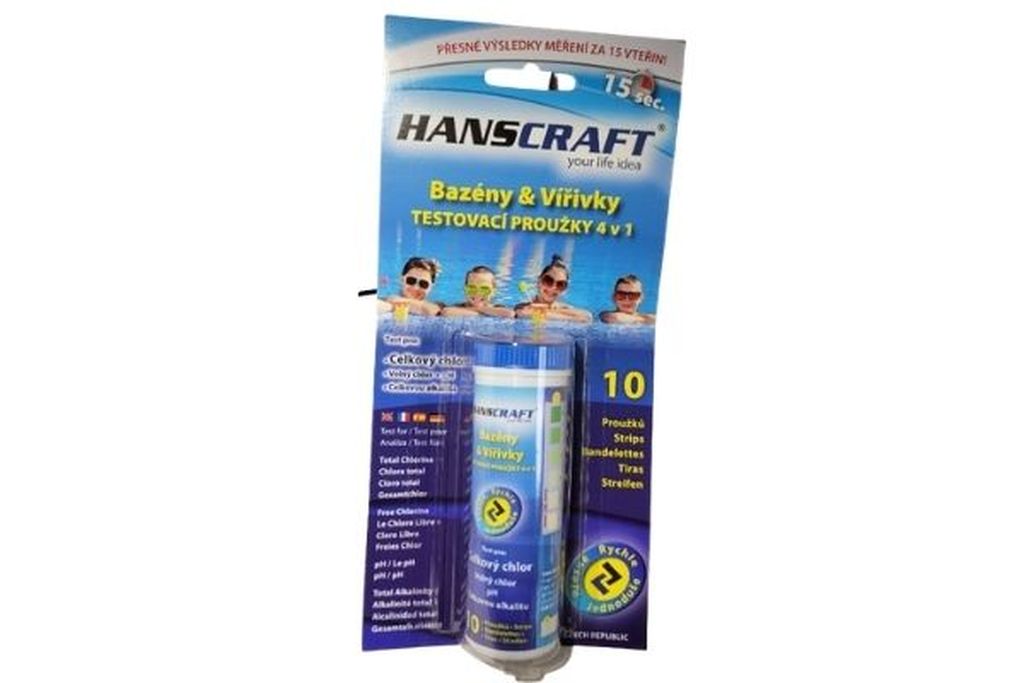 Levně HANSCRAFT POOL & SPA TESTOVACÍ PROUŽKY 4v1 (10 ks)