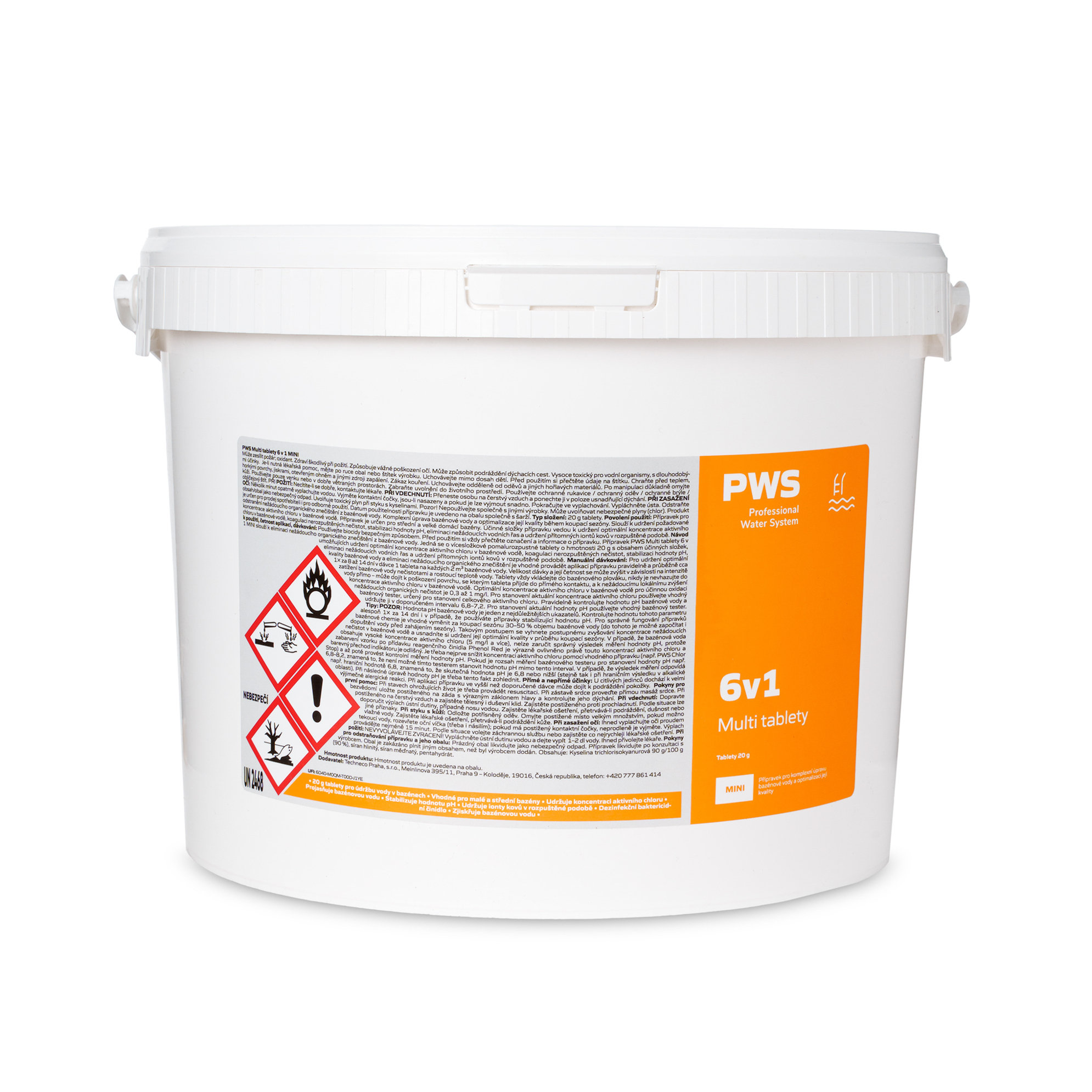 Levně PWS - Professional Water System Multi tablety 6v1 do bazénu 20g 30 kg ADR