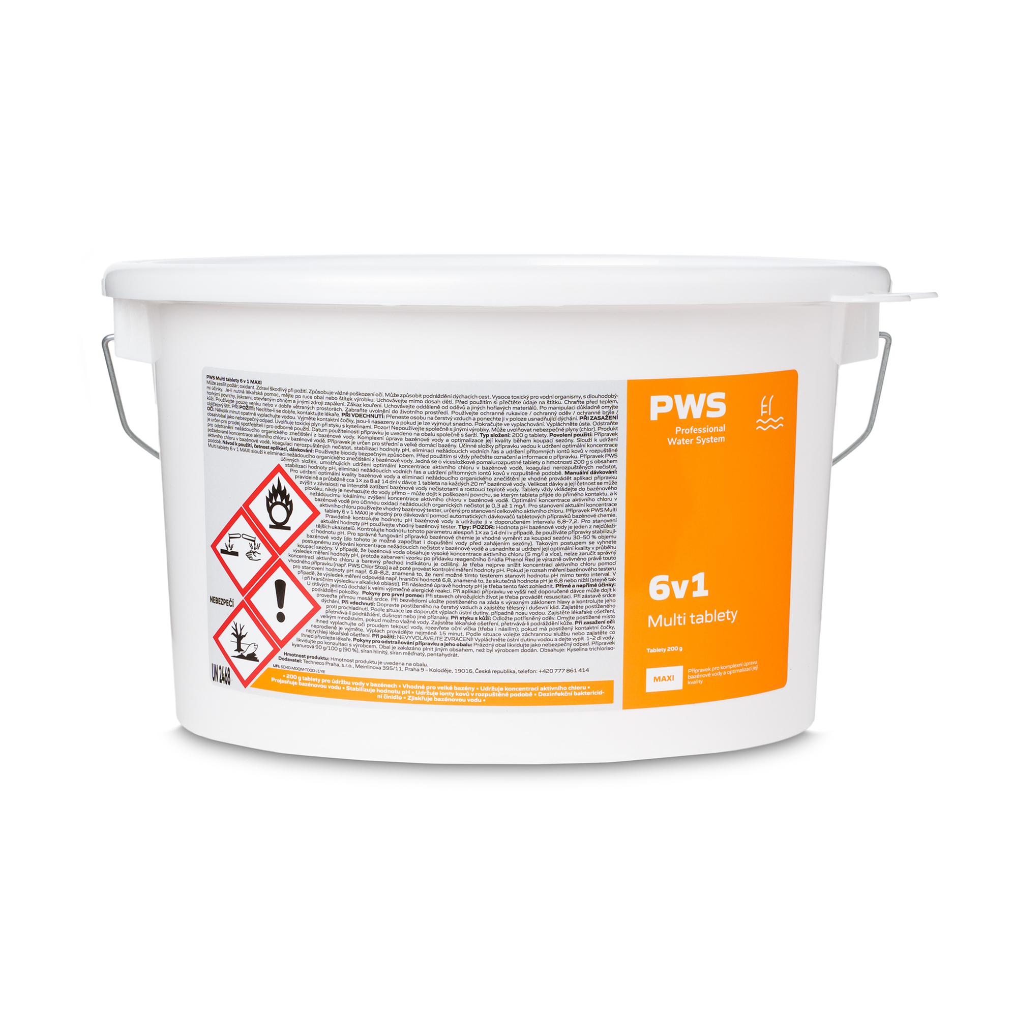 Levně PWS - Professional Water System Multi tablety 6v1 do bazénu 200g 5kg