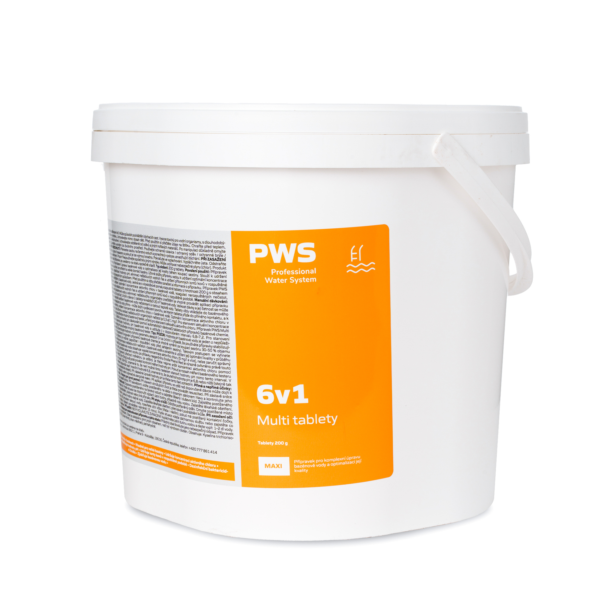 Levně PWS - Professional Water System Multi tablety 6v1 do bazénu 200g 3kg