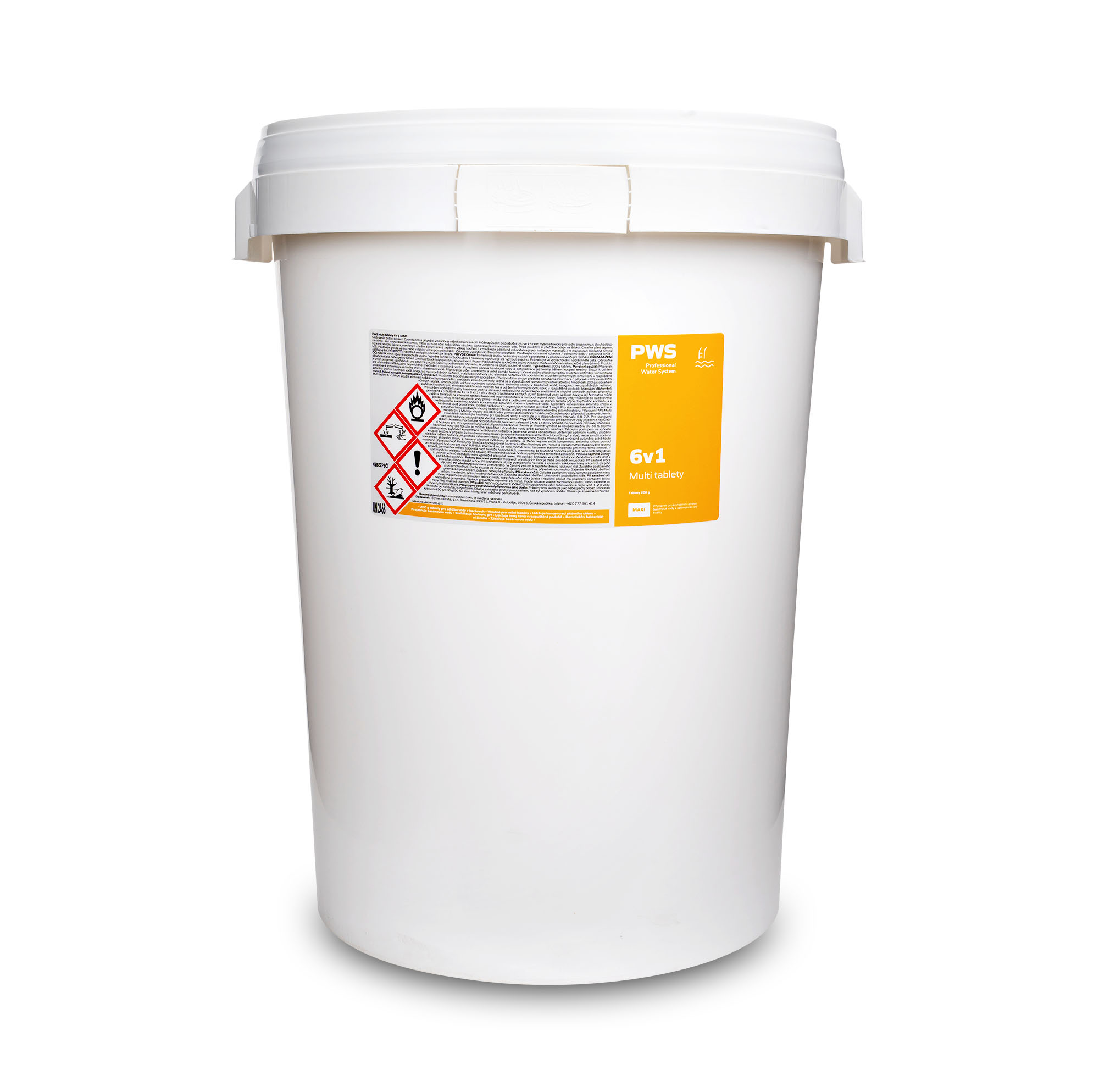 Levně PWS - Professional Water System Multi tablety 6v1 do bazénu 200g 30kg ADR