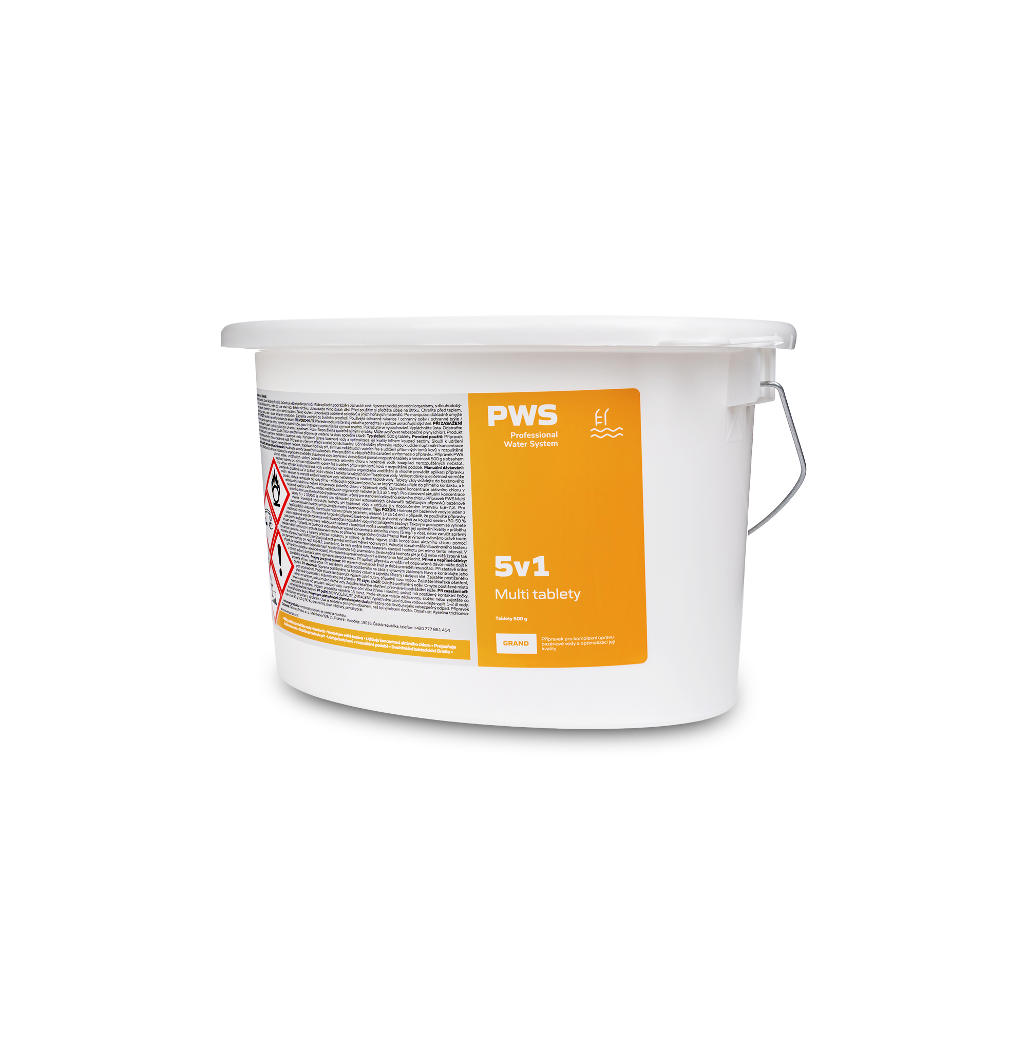 Levně PWS - Professional Water System Multi tablety 5v1 do bazénu blok 500g - 1,5 kg