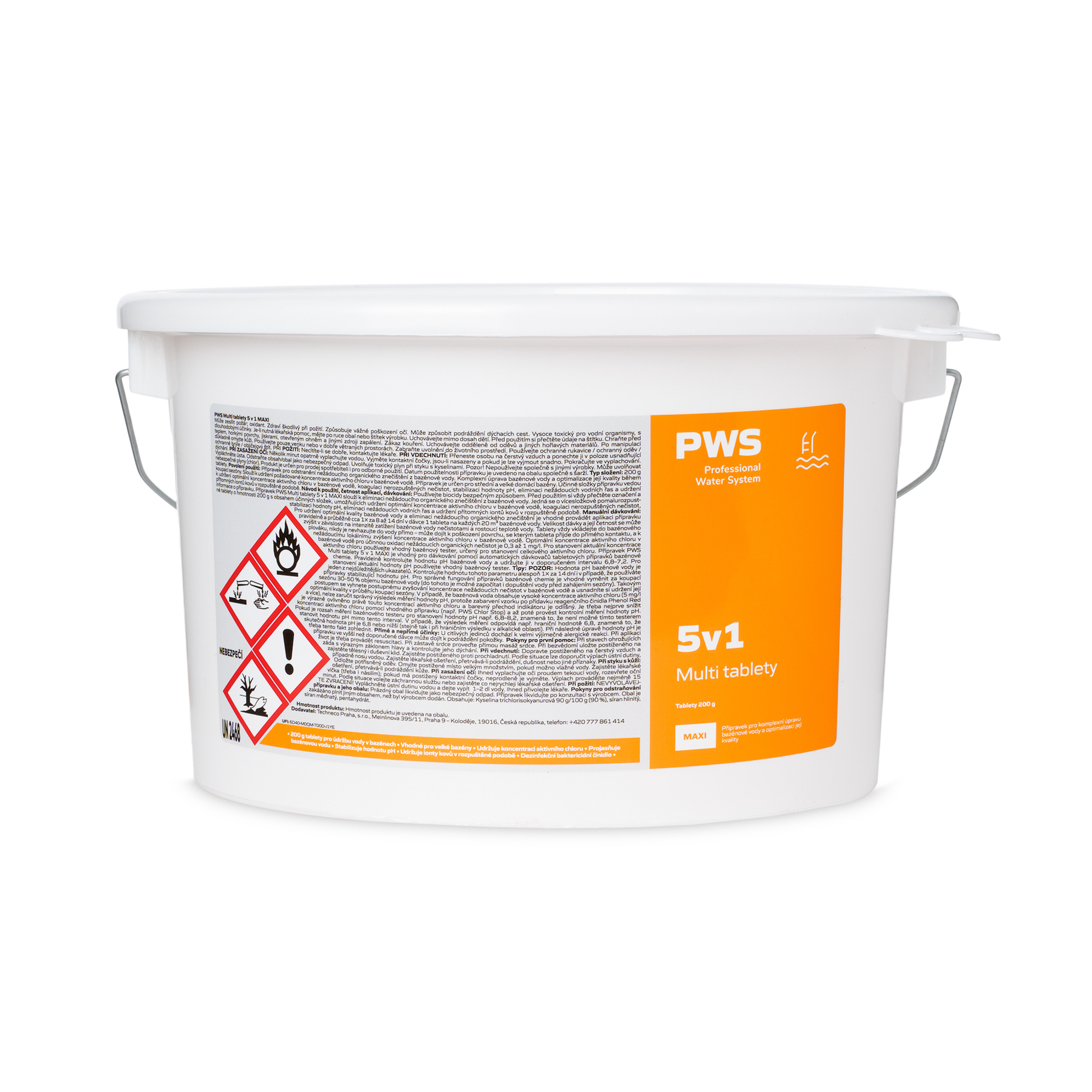 Levně PWS - Professional Water System Multi tablety 5v1 do bazénu 200g 5 kg