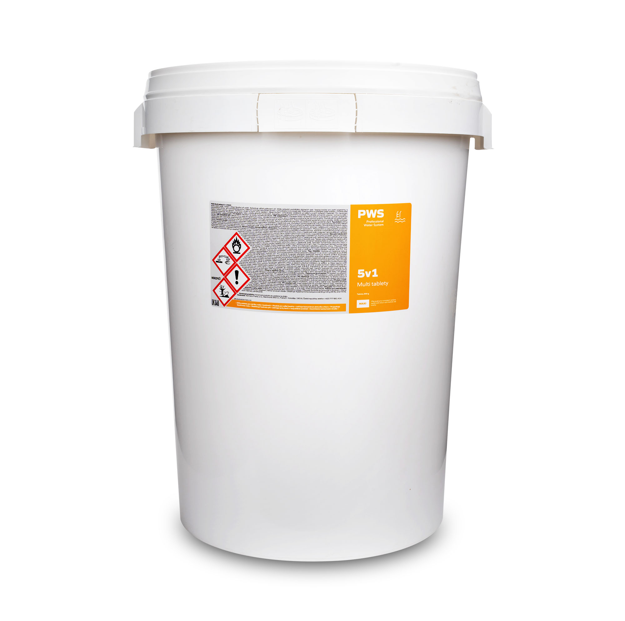 Levně PWS - Professional Water System Multi tablety 5v1 do bazénu 200g 50 kg ADR