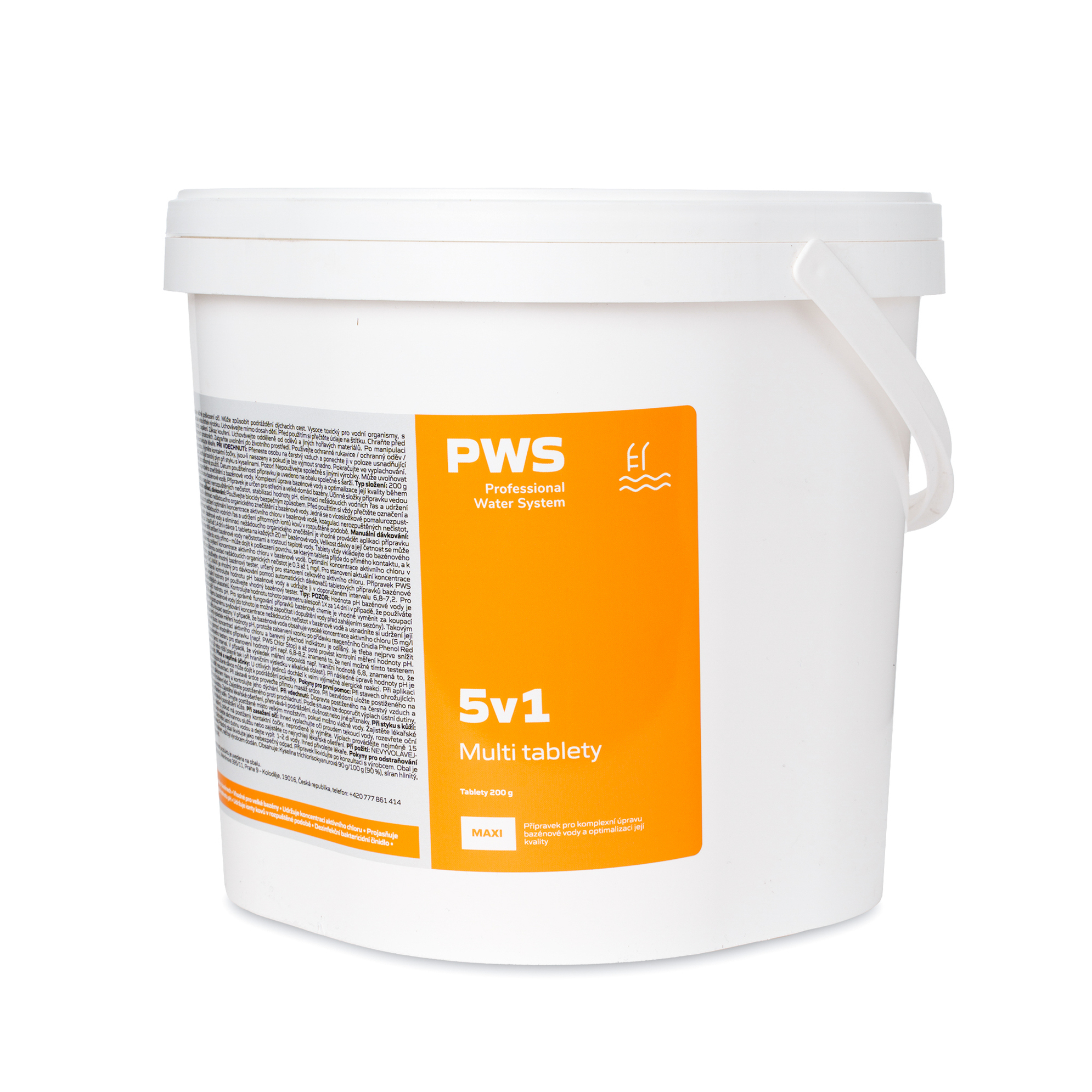 Levně PWS - Professional Water System Multi tablety 5v1 do bazénu 200g 3 kg
