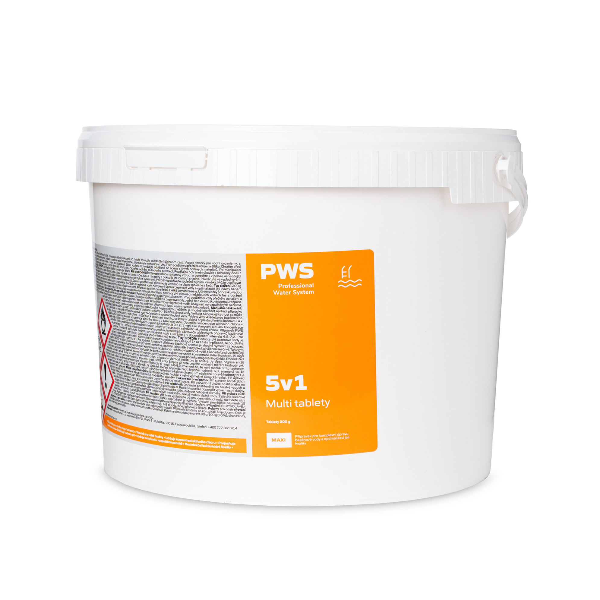 Levně PWS - Professional Water System Multi tablety 5v1 do bazénu 200g 30 kg ADR