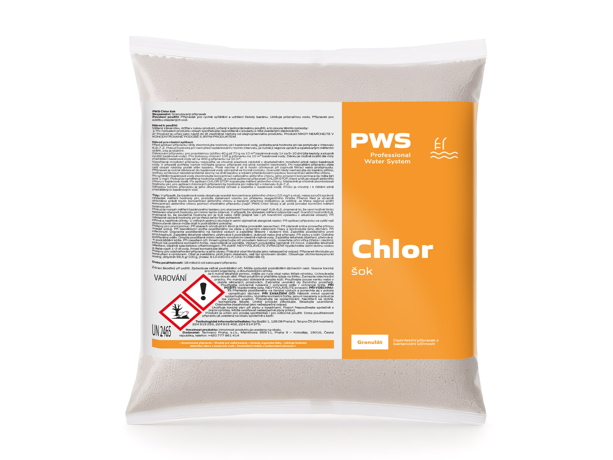 Levně PWS - Professional Water System Chlor šok 5kg - organický granulát - doplnění