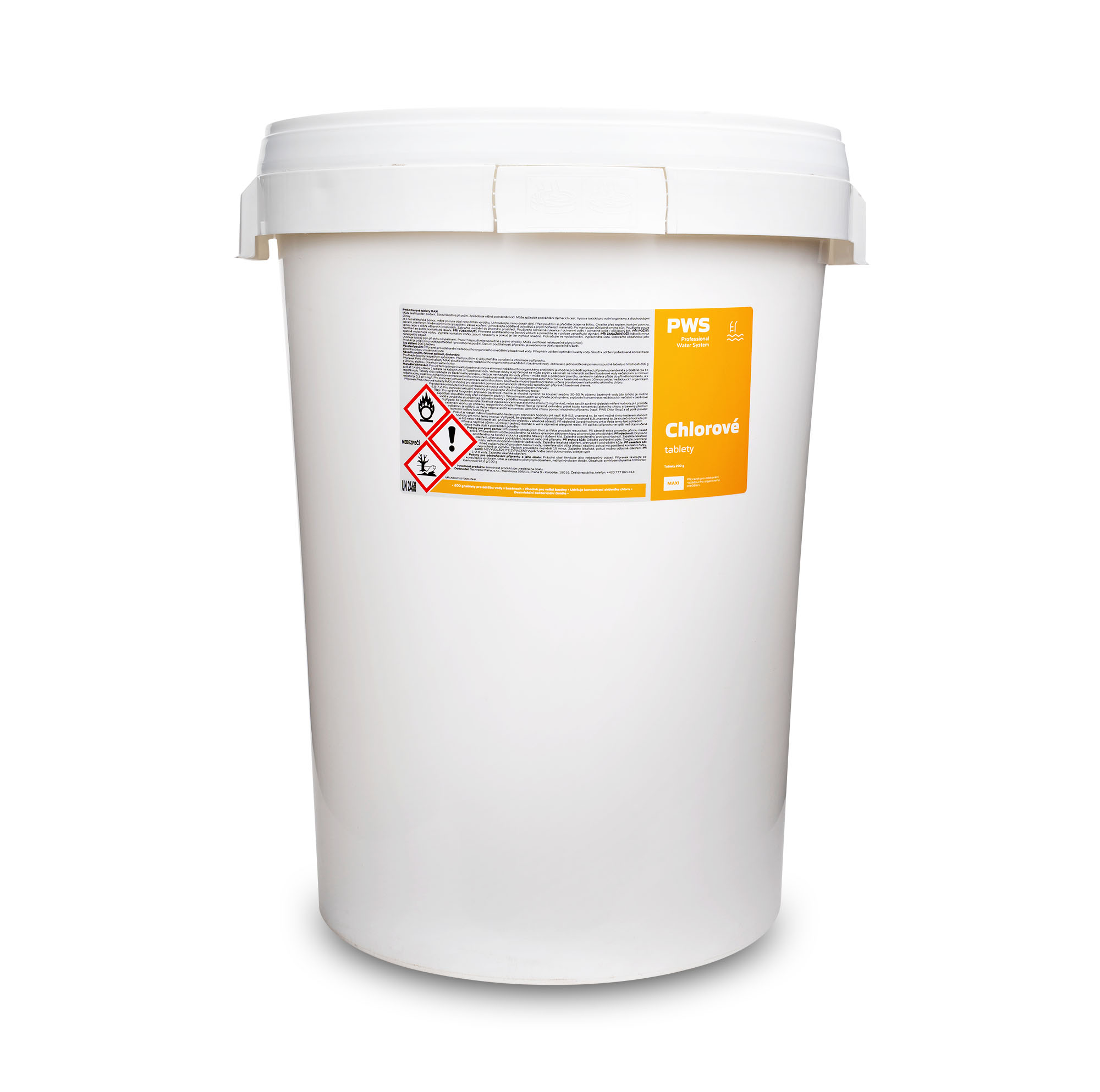 PWS - Professional Water System Chlorové tablety pomalurozpustné 200g 30kg ADR