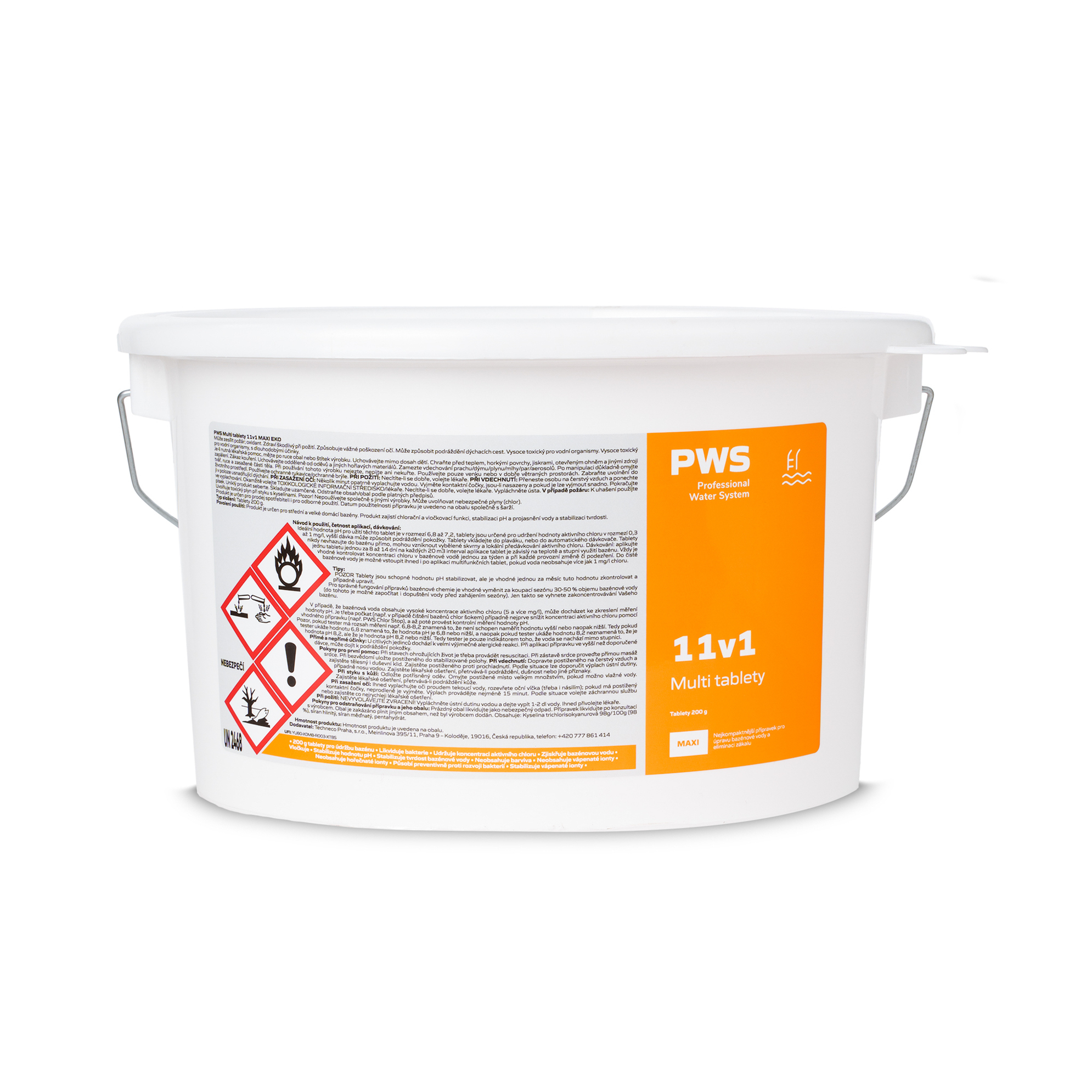 Levně PWS - Professional Water System PWS Multi tablety do bazénu 11v1 MAXI EKO 5kg