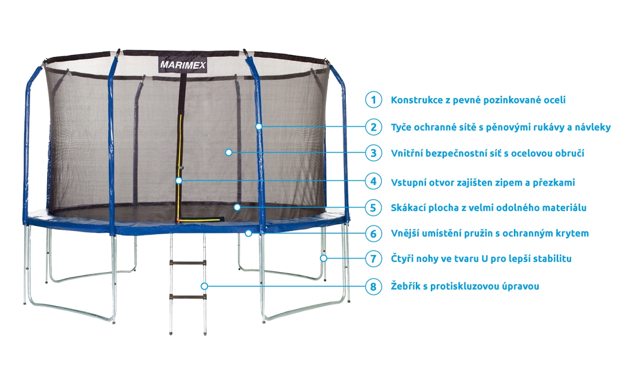 Levně Trampolína Marimex Standard 366 cm + vnitřní ochranná síť + schůdky ZDARMA