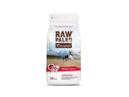 vetexpert raw paleo adult medium beef 10 kg