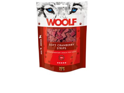 maskrta pre psa woolf dog cranberry soft strips 100 g