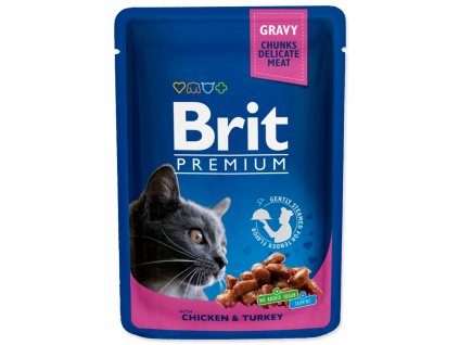 BRIT Premium cat Kapsička Adult Chicken & Turkey 100 g