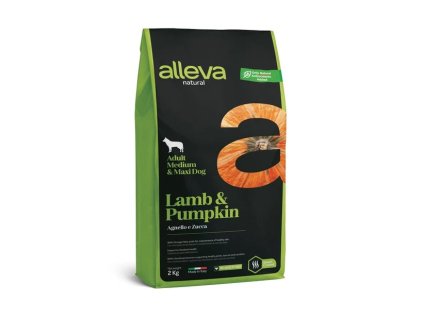 alleva natural adult dog medium maxi lamb pumpkin