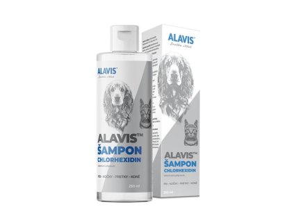 alavis samponpre psov a macky chlorhexidin 250 ml