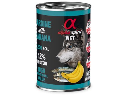 alpha spirit dog wet sardine banana 400g