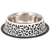 DOG FANTASY nerezová miska s gumou leopard 23 cm (700 ml)