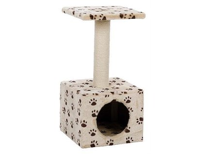 Junior Zamora scratching post, 60 cm, beige with paw prints