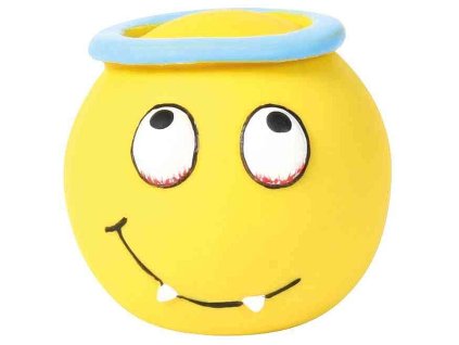 Smiley, latex/polyester fleece, ø 6 cm, sorted