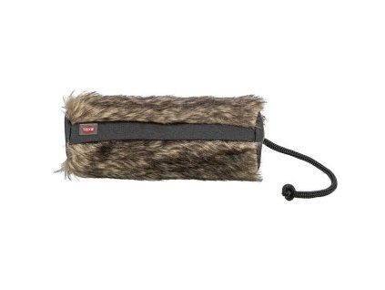 Fur training dummy, plush/polyester, ø 6 × 20 cm, rabbit fur look/black