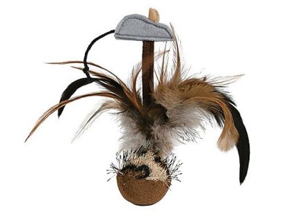 Roly-poly badminton with mouse/microchip, plush, 15 cm