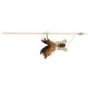 Playing rod with butterfly, feather/wood/jute, catnip, 45 cm