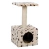 Junior Zamora scratching post, 60 cm, beige with paw prints