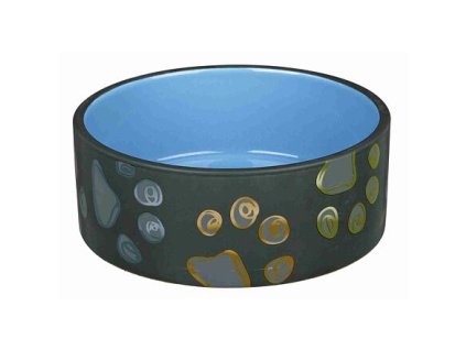 Keramická miska JIMMY tmavě šedá s packami 0,75l/15 cm