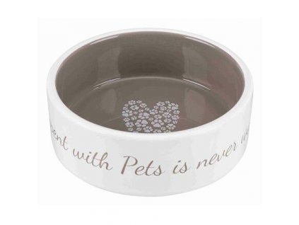 Pet´s home keramická miska 0,3l/12 cm krémovo/hnědošedá