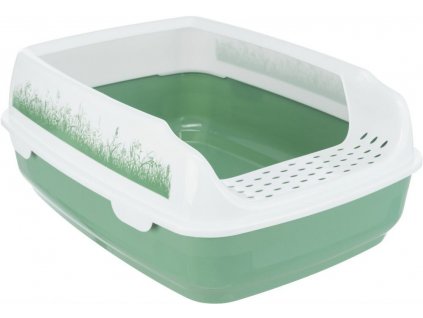 WC DELIO s výřezem a čistícím roštem, 35 x 20 x 48 cm, zelená/bílá