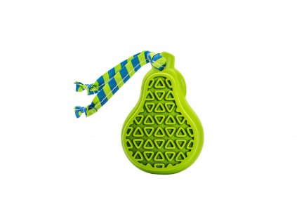 HipHop Hruška dentální hračka z přírodní gumy s látkovým střapcem pro štěňata 9cm