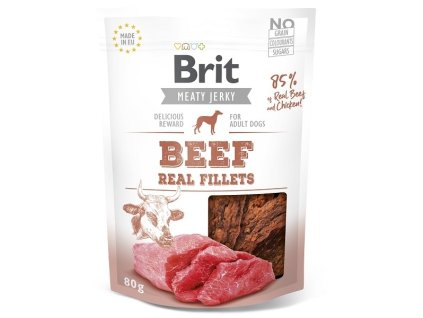 Brit Jerky Beef Fillets 80g