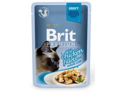 4455 brit premium cat delicate fillets in gravy with chicken 85g