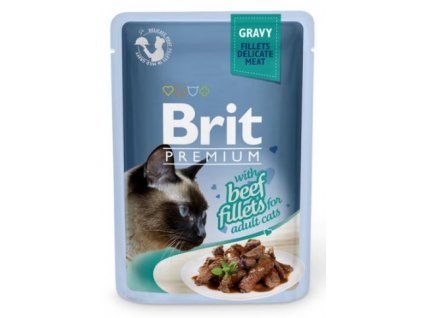 4464 brit premium cat delicate fillets in gravy with beef 85g