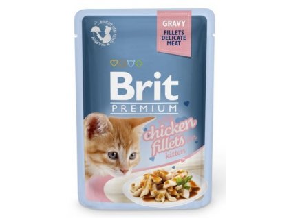 4470 brit premium cat delicate fillets in gravy chicken for kitten 85g