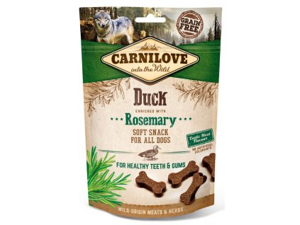 5256 carnilove dog semi moist snack duck rosemary 200g