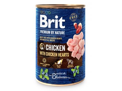 7632 brit premium by nature chicken with hearts 400g