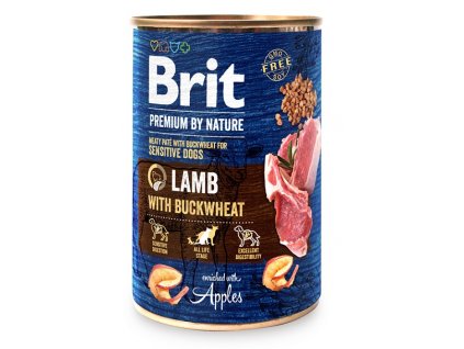 7641 brit premium by nature lamb with buckwheat 400g