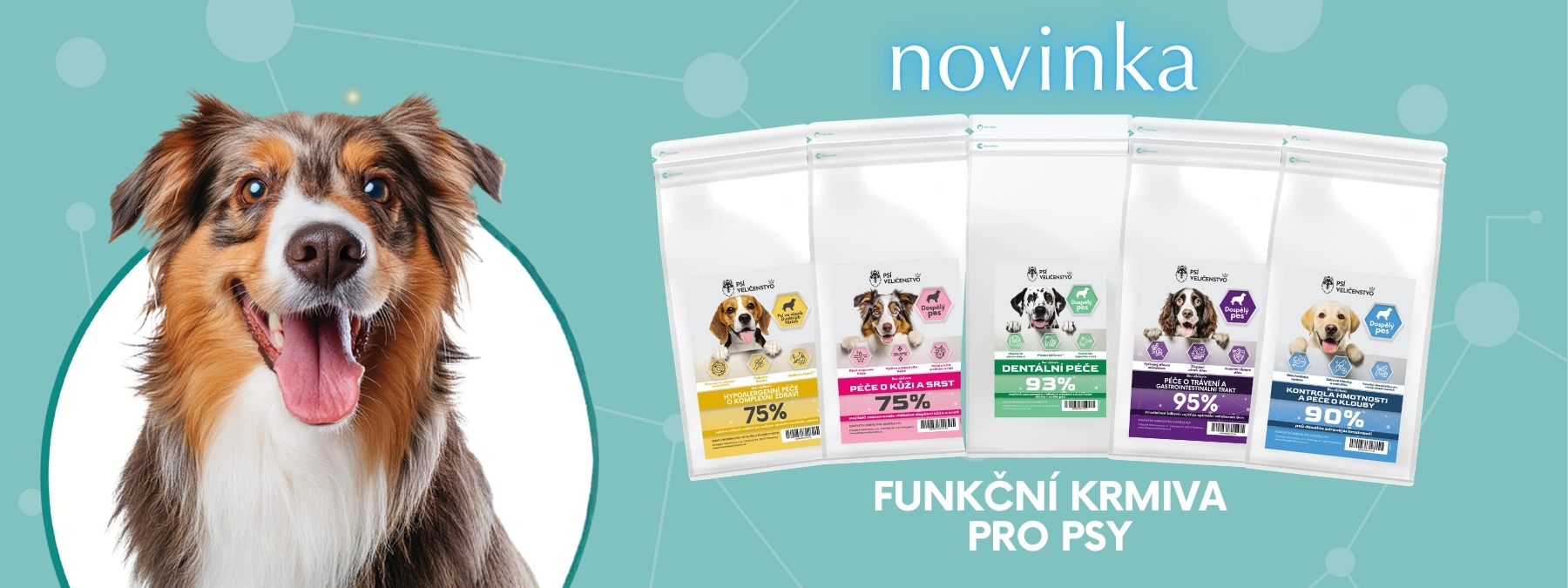 Funkční hypoalergenní bezobilná krmiva pro psy Peptide+