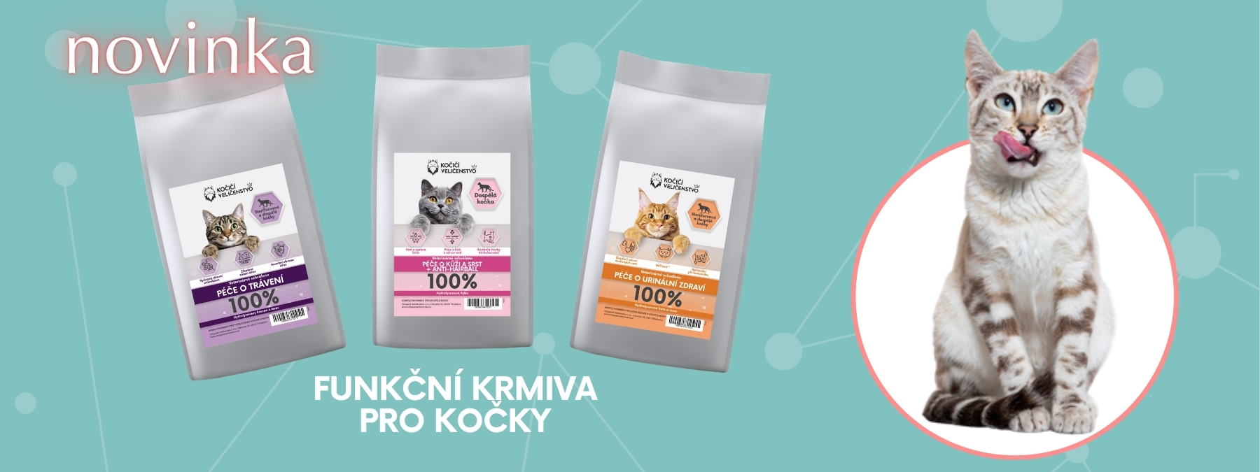 Funkční hypoalergenní bezobilná krmiva pro kočky Peptide+