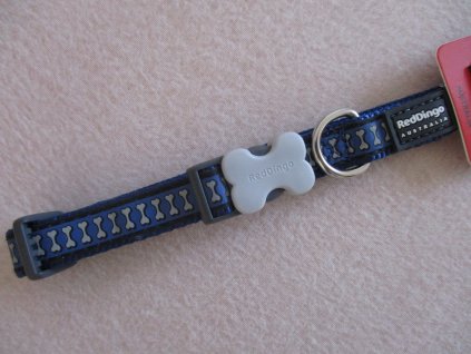 Obojek RD 15 mm x 24 37 cm Bones Rfx Tm. Modrá