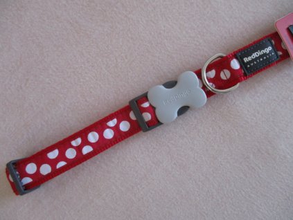 Obojek RD 25 mm x 41 63 cm White Spots on Red