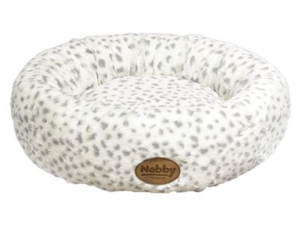 Nobby Alanis donut plyšový pelíšek leopard šedá 45cm