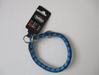 Nobby CORDA polostahovací kulatý obojek S modrá