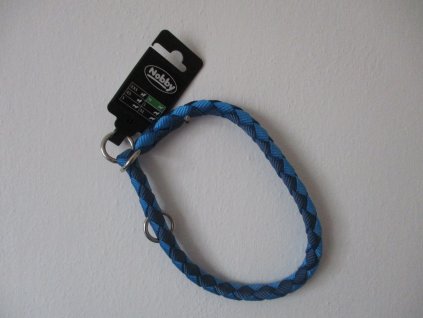 Nobby CORDA polostahovací kulatý obojek M modrá