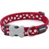 Obojek RD 20 mm x 30-47 cm - White Spots on Red