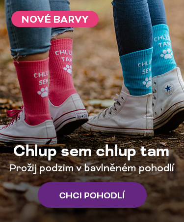 nove barevné ponožky chlup sem chlup tam