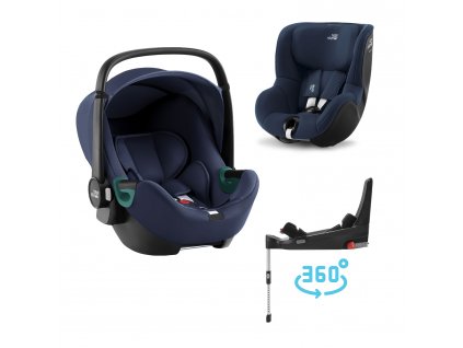 Autosedačka set Baby-Safe 3 i-Size+Flex Base 5Z+Autosedačka Dualfix 3 i-Size, Indigo Blue